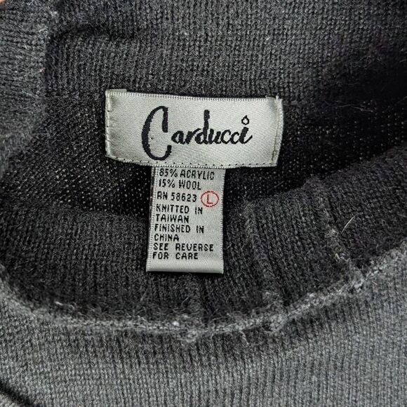 Carducci Blouse Knit Turtle Neck Long Sleeve Pullover Sweater Black Size Large - Picture 5 of 9